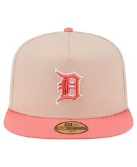 New Era Men's Light Beige/Coral Detroit Tigers Two-Tone Color Pack A-Frame 59FIFTY Fitted Hat