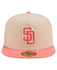 New Era Men's Light Beige/Coral San Diego Padres Two-Tone Color Pack A-Frame 59FIFTY Fitted Hat
