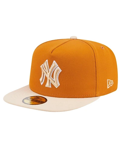New Era Men's Orange/Light Beige York Yankees Two-Tone Color Pack A-Frame 59FIFTY Fitted Hat