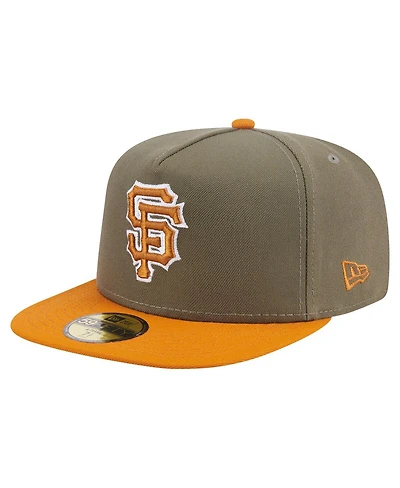 New Era Men's Olive/Orange San Francisco Giants Two-Tone Color Pack A-Frame 59FIFTY Fitted Hat