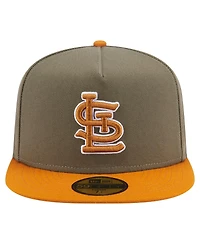 New Era Men's Olive/Orange St. Louis Cardinals Two-Tone Color Pack A-Frame 59FIFTY Fitted Hat