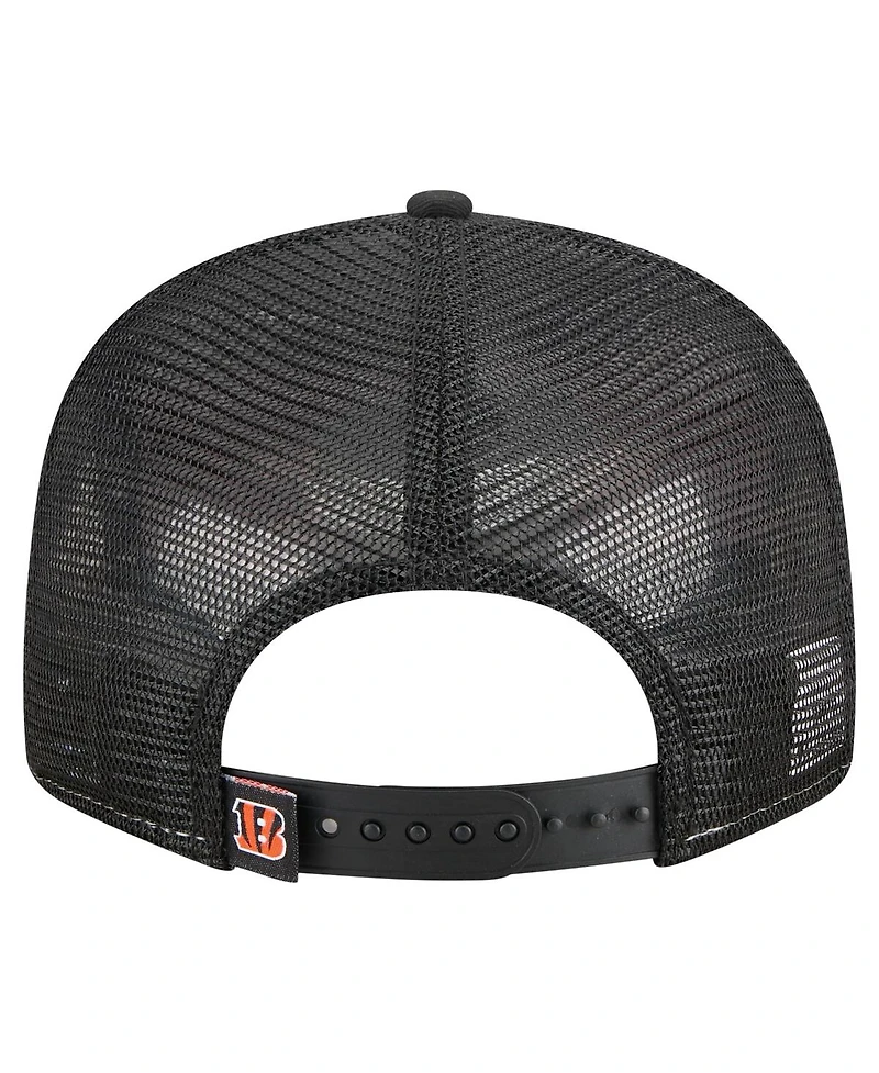New Era Men's Orange/Black Cincinnati Bengals Outdoor Split Panel 9FIFTY Snapback Hat