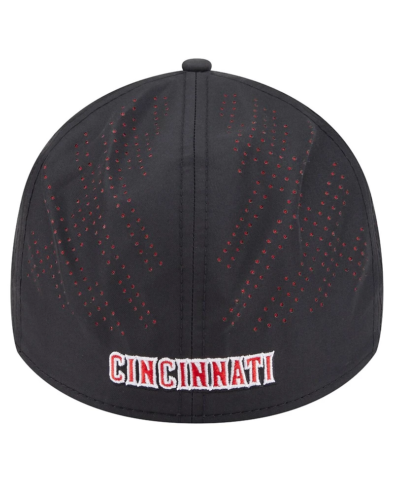 New Era Men's Black Cincinnati Reds Night 39THIRTY Flex Hat