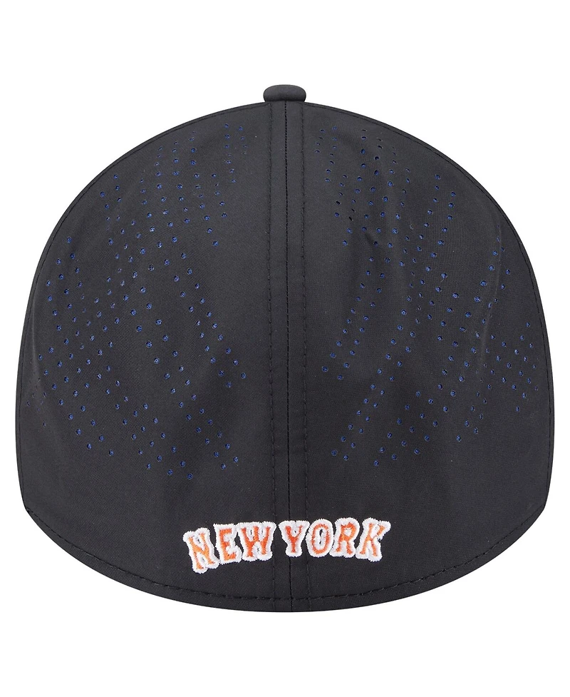 New Era Men's Black New York Mets Night 39THIRTY Flex Hat