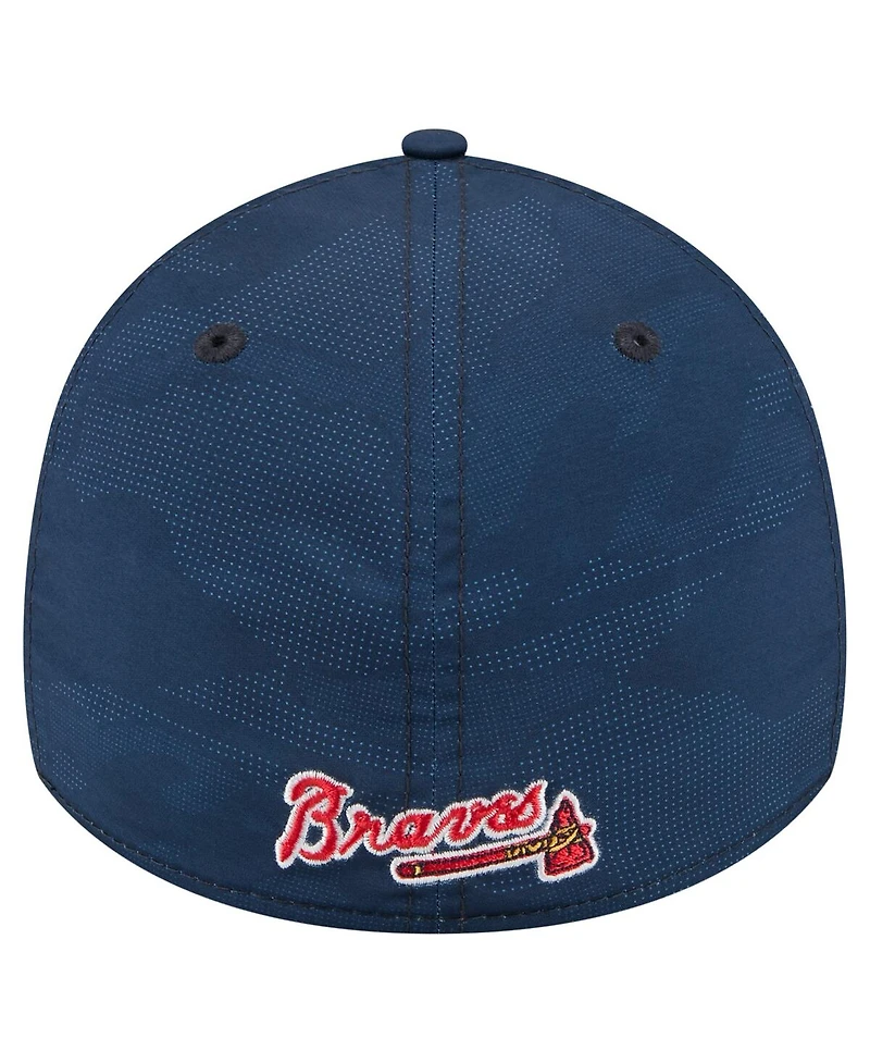 New Era Men's Navy Atlanta Braves Tonal Camo 39THIRTY Flex Hat