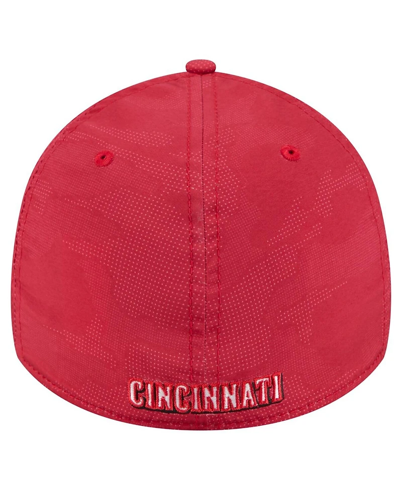 New Era Men's Red Cincinnati Reds Tonal Camo 39THIRTY Flex Hat