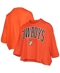 Pressbox Women's Orange Oklahoma State Cowboys Midi Arch Over Logo Oversized T-Shirt