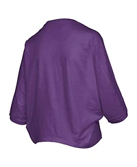 Pressbox Women's Purple Lsu Tigers Midi Arch Over Logo Oversized T-Shirt
