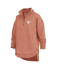 Pressbox Women's Burnt Orange Texas Longhorns Northfork Sojourn Poncho Quarter-Zip Sweatshirt