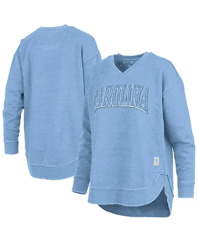 Pressbox Women's Carolina Blue North Tar Heels Westin Poncho V-Neck Pullover Sweatshirt