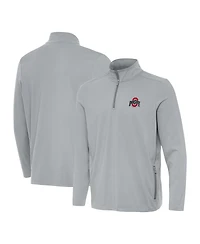 Antigua Men's Gray Ohio State Buckeyes Perilous Quarter-Zip Sweatshirt