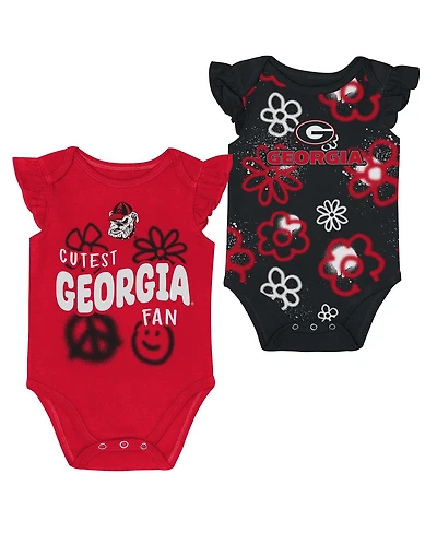Outerstuff Baby Boys and Girls 2-Piece Red/Black Georgia Bulldogs Little Sunshine Bodysuit Set