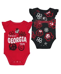 Outerstuff Baby Boys and Girls 2-Piece Red/Black Georgia Bulldogs Little Sunshine Bodysuit Set