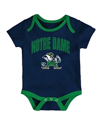 Outerstuff Baby Boys and Girls 3-Pack Notre Dame Fighting Irish All Day Play Bodysuit Set