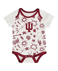 Outerstuff Baby Boys and Girls 3-Pack Indiana Hoosiers All Day Play Bodysuit Set