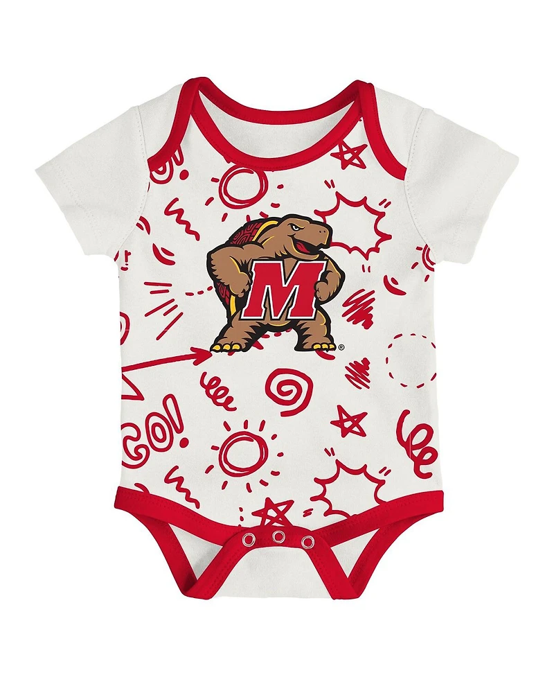 Outerstuff Baby Boys and Girls 3-Piece Maryland Terrapins All Day Play Bodysuit Set
