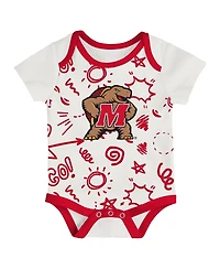 Outerstuff Baby Boys and Girls 3-Piece Maryland Terrapins All Day Play Bodysuit Set