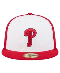 New Era Men's White/Red Philadelphia Phillies Repeat 59FIFTY Fitted Hat