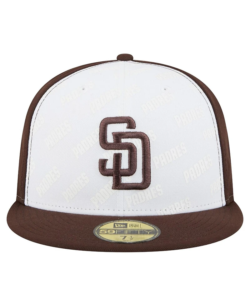 New Era Men's White/Brown San Diego Padres Repeat 59FIFTY Fitted Hat