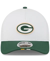 New Era Big Boys and Girls White/Green Green Bay Packers 2025 Nfl Training Camp A-Frame 9FORTY Adjustable Hat