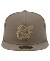New Era Men's Olive Baltimore Orioles Color Pack A-Frame 59FIFTY Fitted Hat