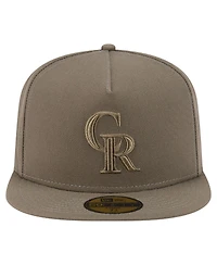 New Era Men's Olive Colorado Rockies Color Pack A-Frame 59FIFTY Fitted Hat