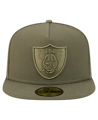 New Era Men's Olive Las Vegas Raiders Color Pack A-Frame 59FIFTY Fitted Hat