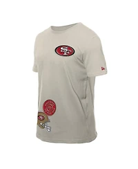 New Era Men's Light Beige San Francisco 49ers Multi Patch T-Shirt