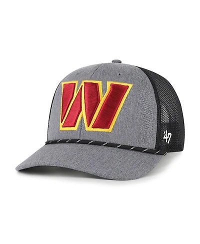 '47 Brand Men's Heather Charcoal Washington Commanders Carbon Rope Trucker Adjustable Hat