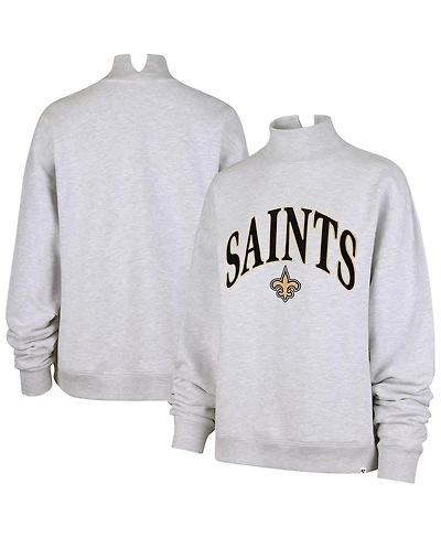 '47 Brand Women's Heather Gray New Orleans Saints Vantage Mock Neck Pullover Sweatshirt