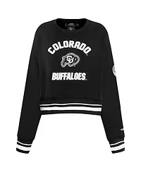 Pro Standard Women's Black Colorado Buffaloes Cultivated-Pearl Cropped Pullover Sweatshirt