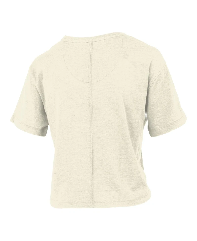 Pressbox Women's Cream Indiana Hoosiers Buckler Vintage Cropped T-Shirt