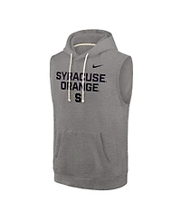 Nike Men's Heather Gray Syracuse Orange Sleeveless Pullover Hoodie