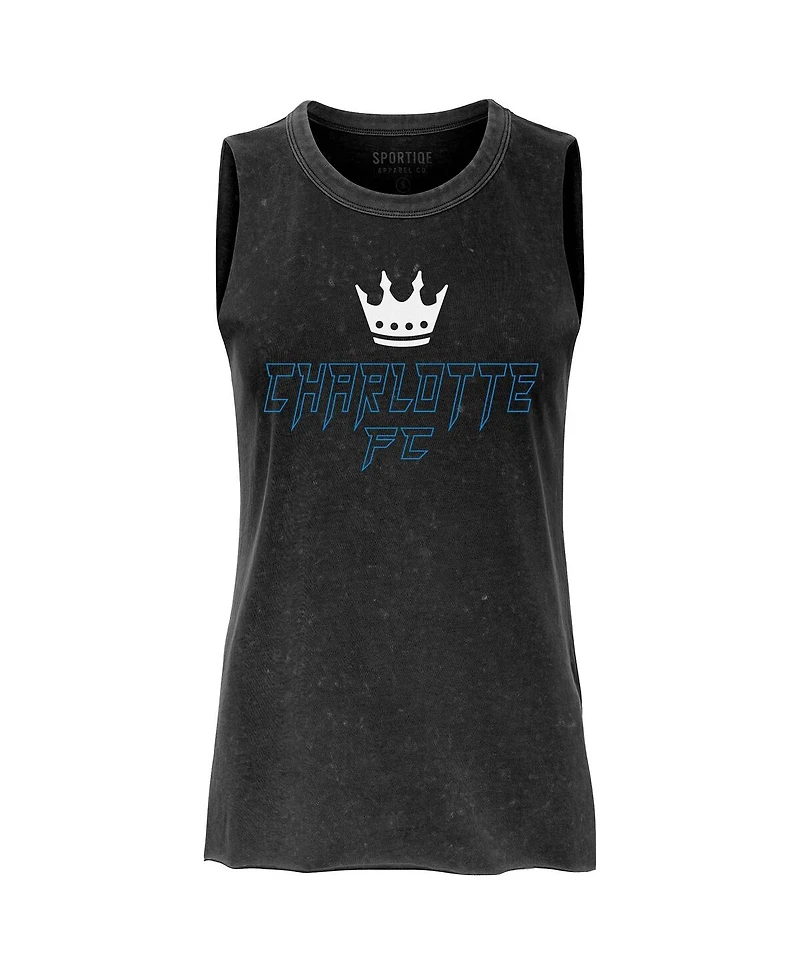 Sportiqe Women's Charcoal Charlotte Fc Turner Tank Top