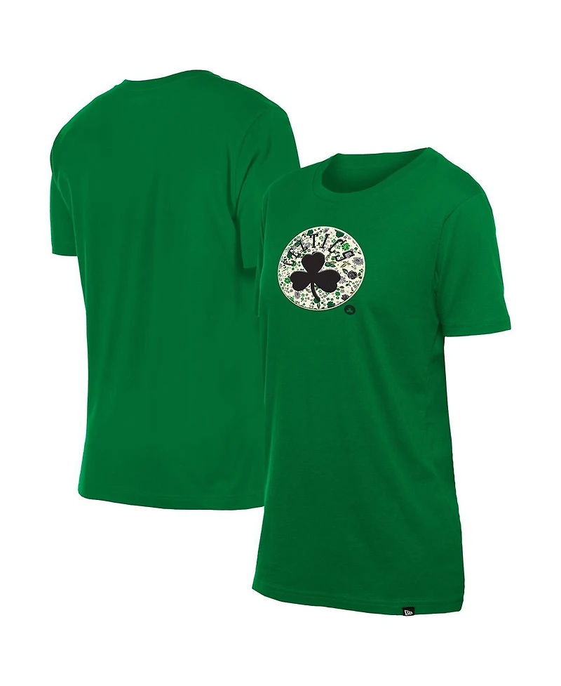 New Era Women's Kelly Green Boston Celtics Glam Game Flower T-Shirt