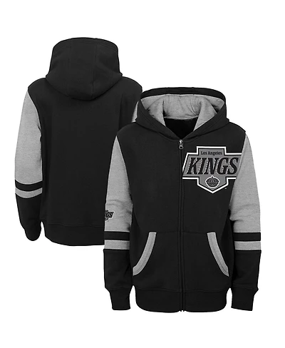 Outerstuff Big Boys and Girls Black Los Angeles Kings Face Off Full zip Hoodie