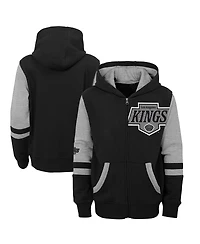 Outerstuff Big Boys and Girls Black Los Angeles Kings Face Off Full zip Hoodie