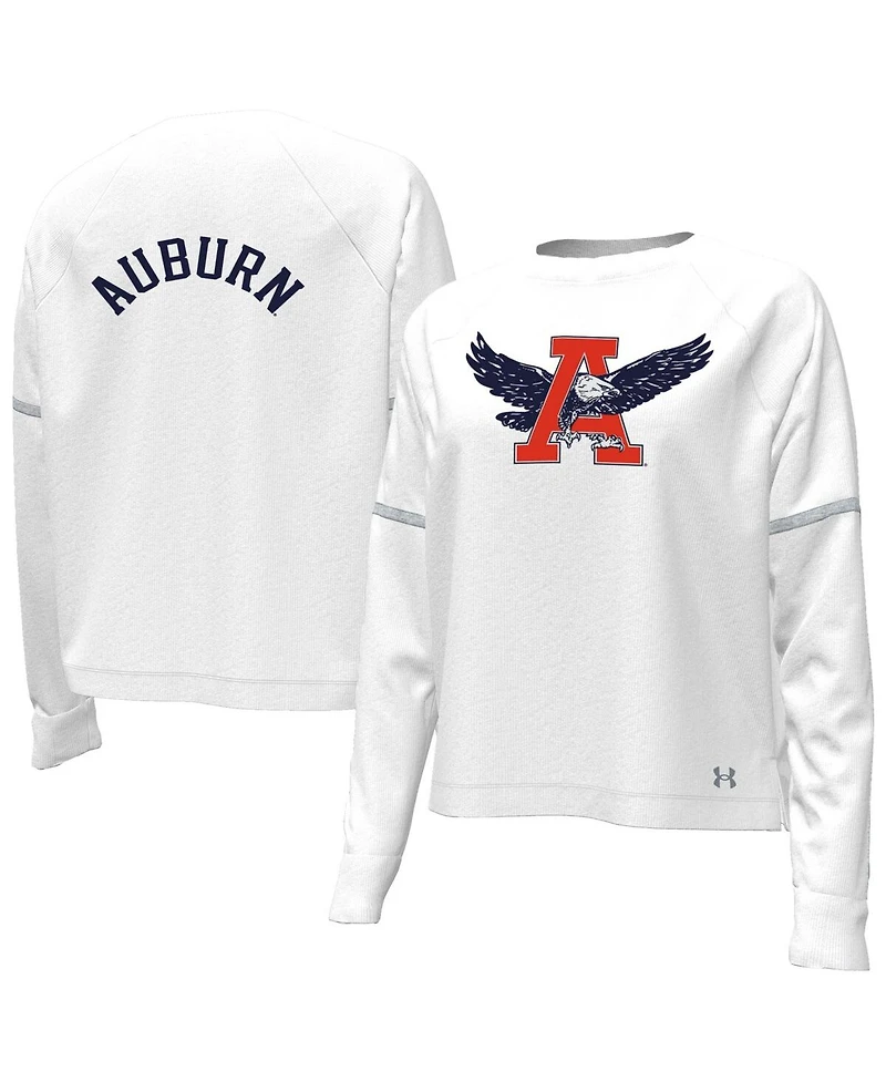 Under Armour Women's White Auburn Tigers Gameday Double Knit Pullover Sweatshirt