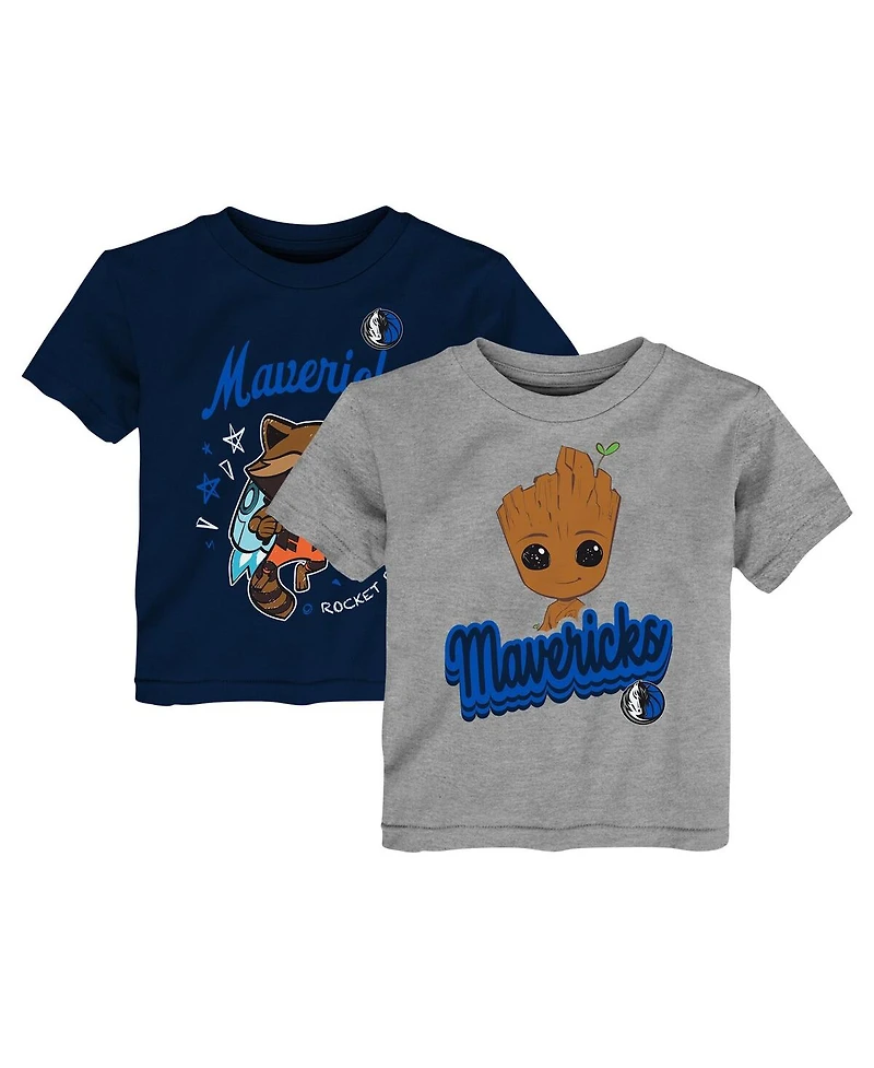 Outerstuff Toddler Heather Gray Dallas Mavericks 2-Piece Guardians Of The Galaxy T-Shirt Set