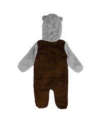 Outerstuff Baby Boys and Girls Brown Cleveland Browns Game Nap Teddy Fleece Bunting Full-Zip Sleeper