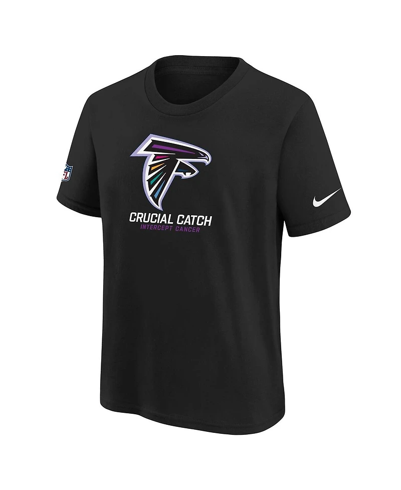 Nike Big Boys and Girls Black Atlanta Falcons 2024 Nfl Crucial Catch T-Shirt