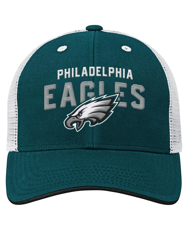 Outerstuff Big Boys and Girls Midnight Green Philadelphia Eagles Core Lockup Trucker Adjustable Hat