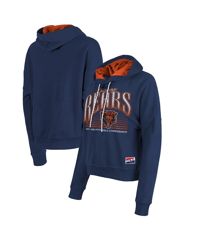 New Era Women's Navy Chicago Bears Boxy Pullover Hoodie