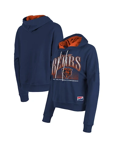 New Era Women's Navy Chicago Bears Boxy Pullover Hoodie