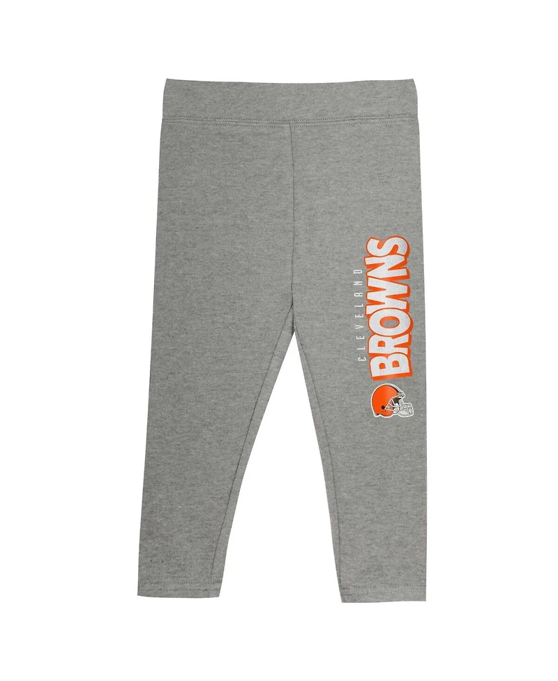 Outerstuff Toddler 2-Piece Cleveland Browns Club House Long Sleeve Hoodie Top and Leggings Set