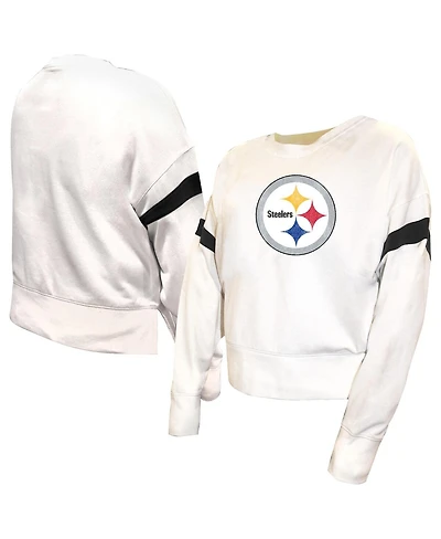 Fanatics Women's White Pittsburgh Steelers Plus Fleece Pullover Sweatshirt