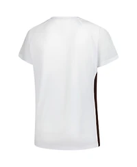 Fanatics Women's White Cleveland Browns Plus Glitter Lace-Up V-Neck T-Shirt