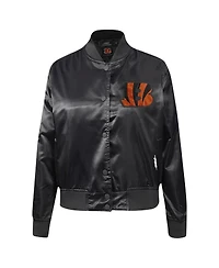 Pro Standard Women's Black Cincinnati Bengals Jeweled Satin Full-Snap Jacket
