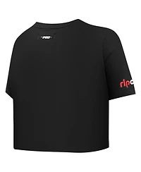 Pro Standard Women's Black Portland Trail Blazers Jewels Boxy Cropped T-Shirt