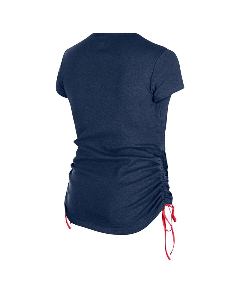 New Era Women's Navy England Patriots Ruched Side T-Shirt